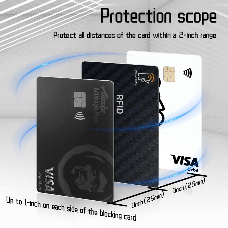 Timeskey NFC بطاقات حجب RFID - 4 قطع حماية جواز السفر من بطاقات الائتمان والخصم غير التلامسية، تصميم ذكي نحيف، لحامل بطاقة الائتمان ومنع سرقة الهوية - Image 4